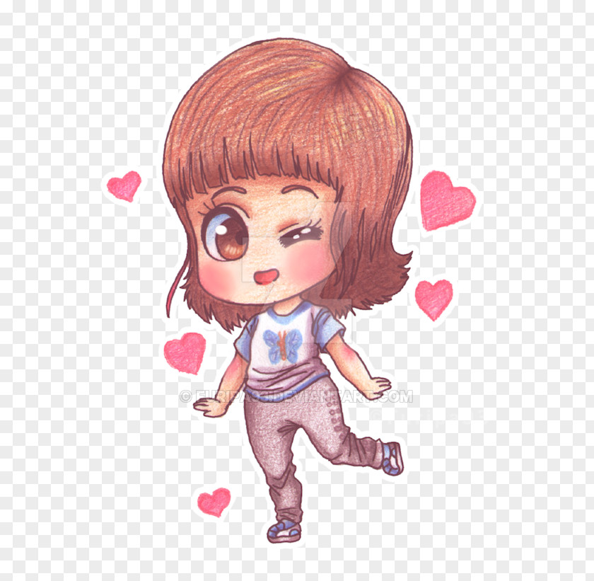 Doll Brown Hair Pink M Clip Art PNG