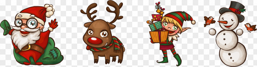 Santa Claus With Christmas Elements PNG