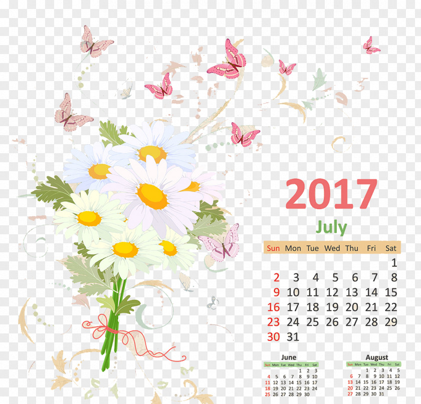 Calendar Floral Design Text Flower Petal Pattern PNG
