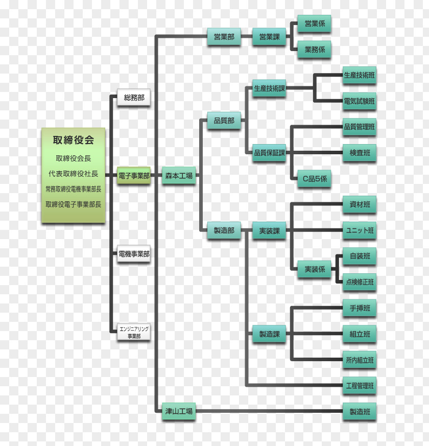 Business Division Organizational Chart Diagram PNG