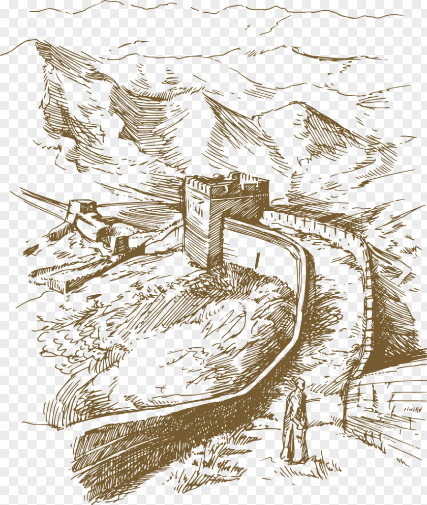 Great Wall Of China Drawing PNG