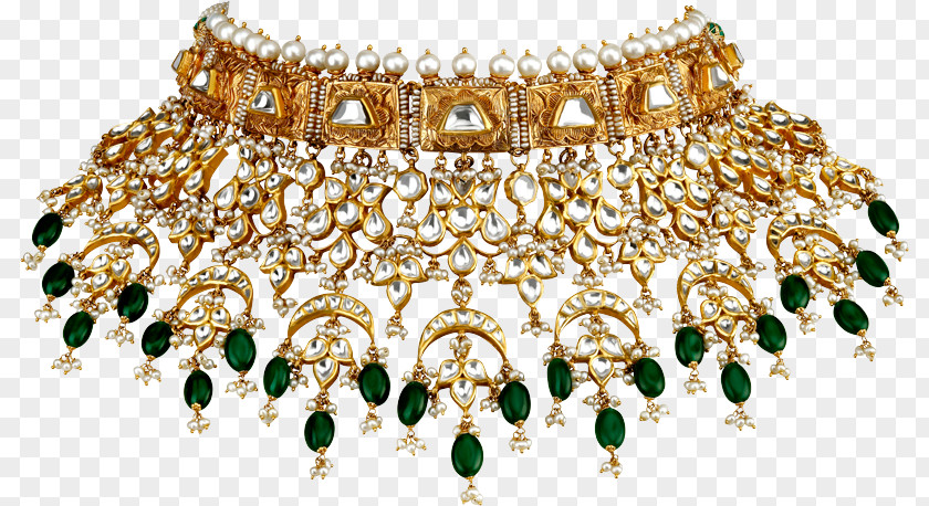 Traditional Culture Emerald Tanishq Jewellery Necklace Kundan PNG