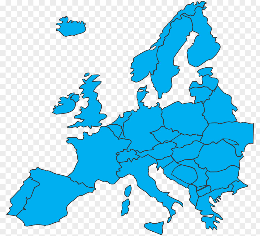 Blue Cartoon Area Of ​​the Earth Europe Map Clip Art PNG
