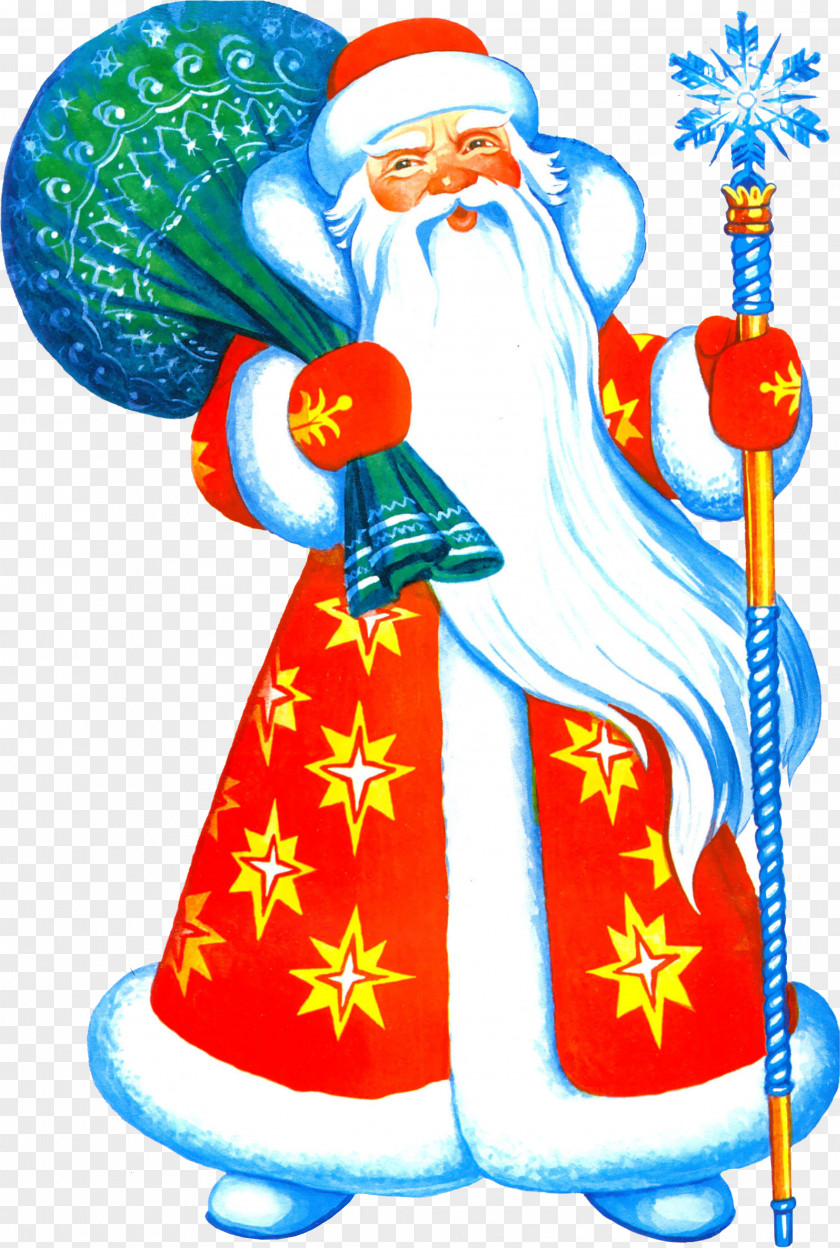 Cartoon Christmas Ded Moroz Snegurochka Santa Claus Tree Ziuzia PNG