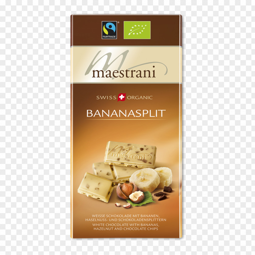 Chocolate White Organic Food Maestrani Banana Split PNG