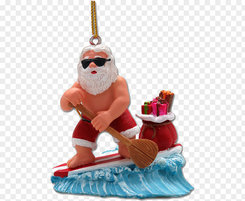 Christmas Ornament Figurine Standup Paddleboarding PNG