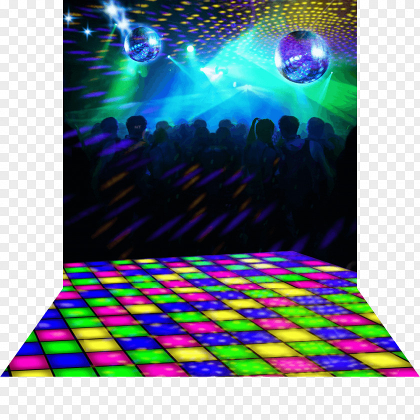 Disco Illuminated Dance Floor Party PNG