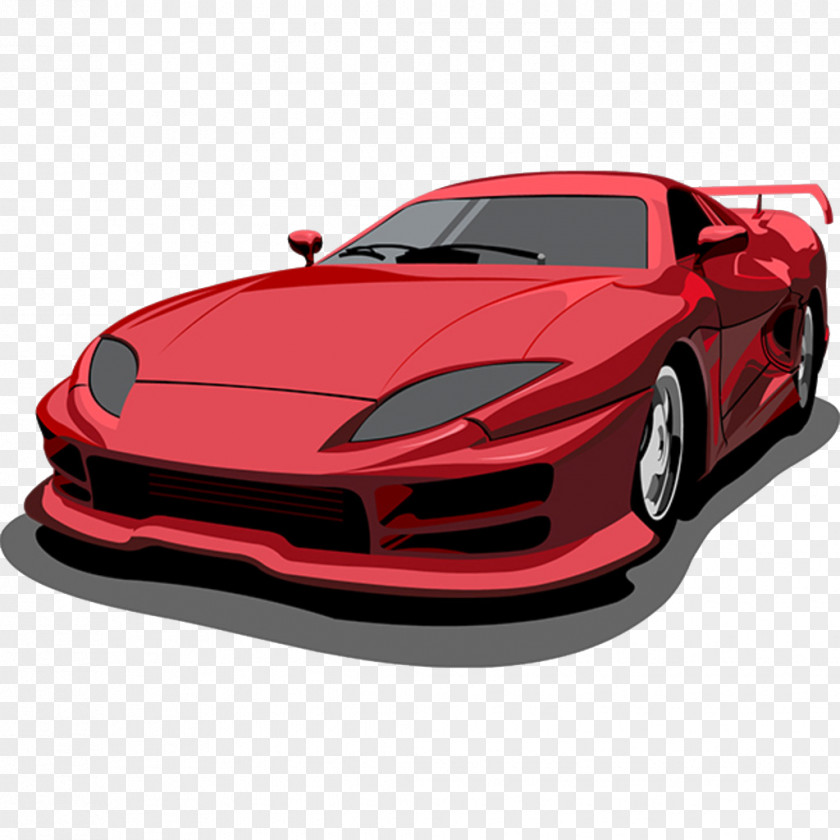 Hand-painted Ferrari Red Sports Car PNG