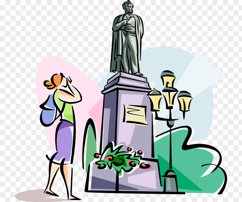 Monument Clip Art Illustration Vector Graphics Image To Alexander Pushkin PNG