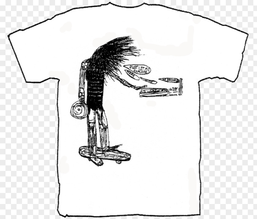 T-shirt Drawing White Sleeve PNG