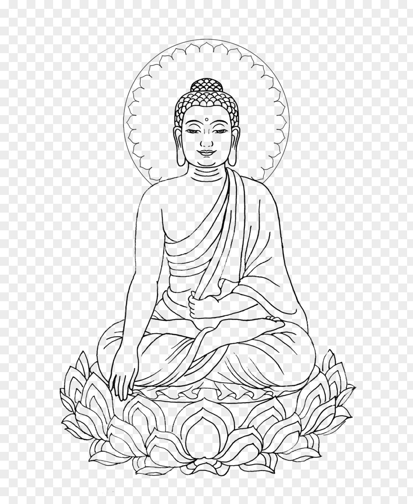 Simple Hand-painted Shakya Muni Buddha Lotus Meditation PNG hand-painted shakya muni buddha lotus meditation clipart PNG