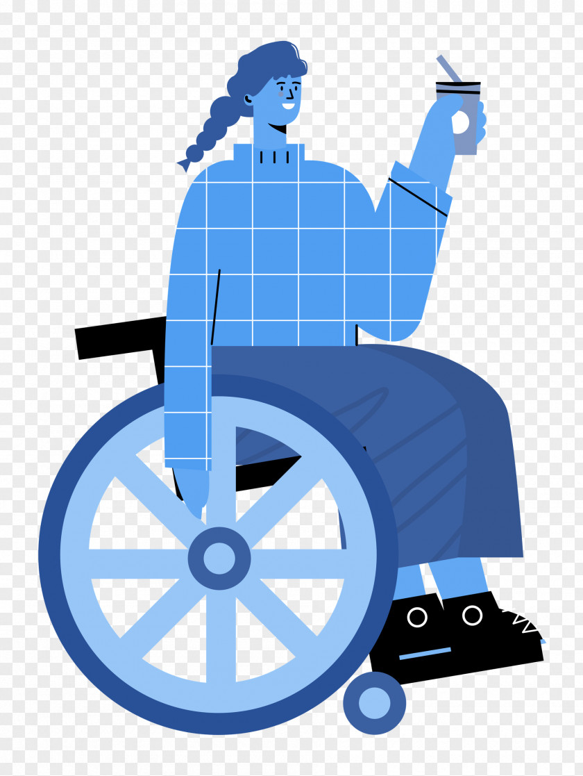 Sitting On Wheelchair Woman Lady PNG