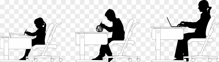 Silhouette Desk Human Factors And Ergonomics Child Office PNG