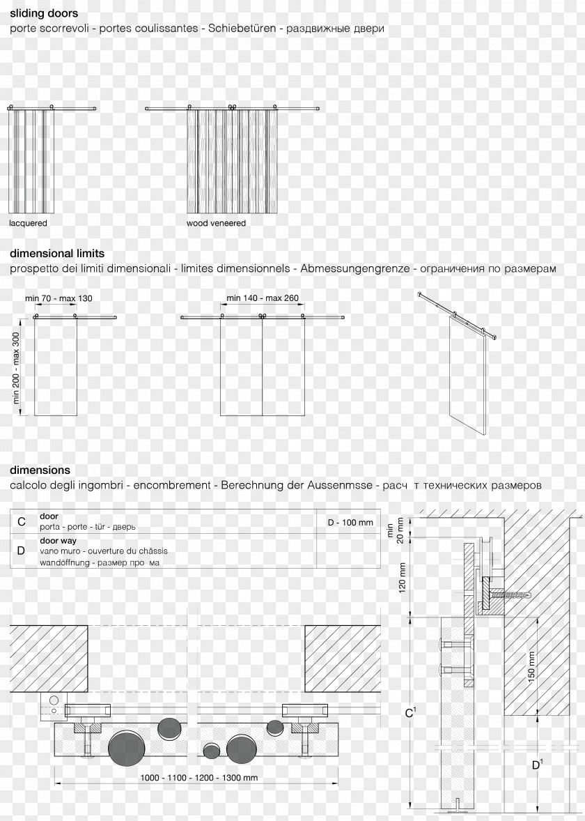 Sliding Door Pattern Paper Floor Plan Architecture Technical Drawing PNG