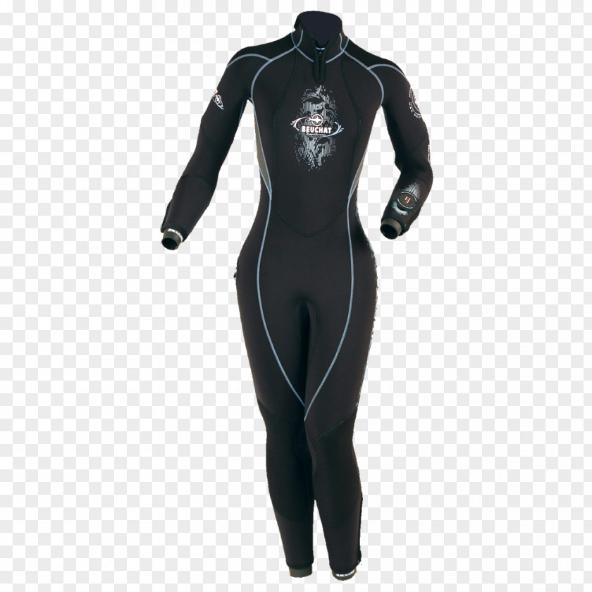 Diver Wetsuit Beuchat Underwater Diving Scuba Swimsuit PNG