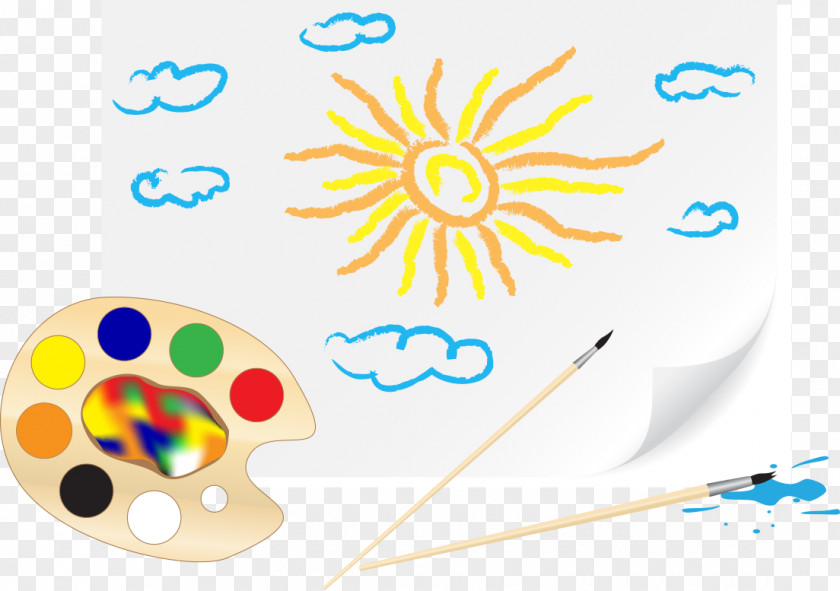 Painting Sun Vector Material Free Drawing PNG