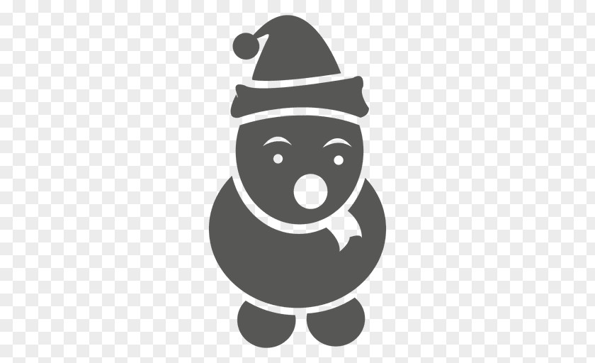Snowman Silhouette Scarf Hat PNG