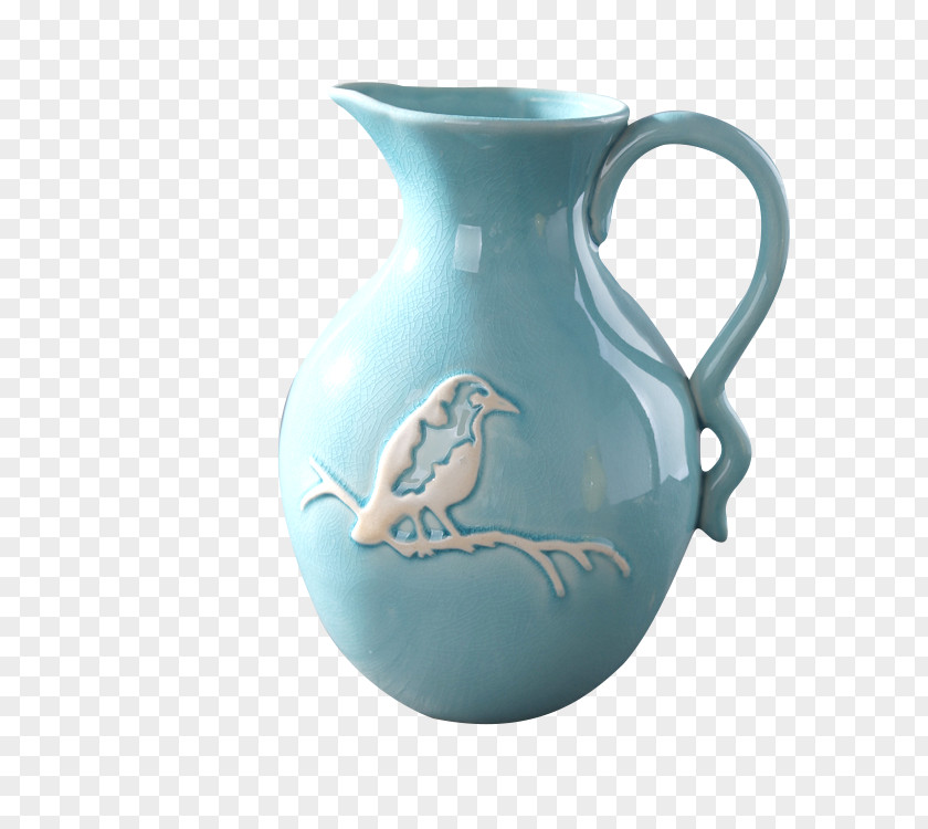 Blue Mediterranean Wind Vase Download Jug PNG