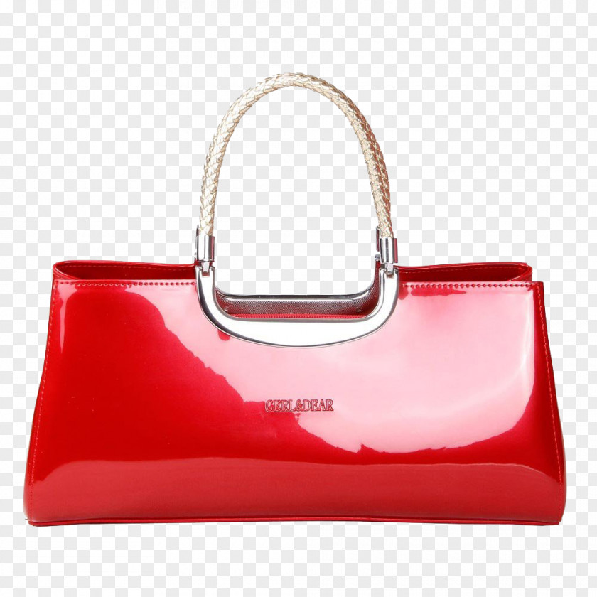 Ms. Liang Pi Red Bag Design Handbag Leather PNG