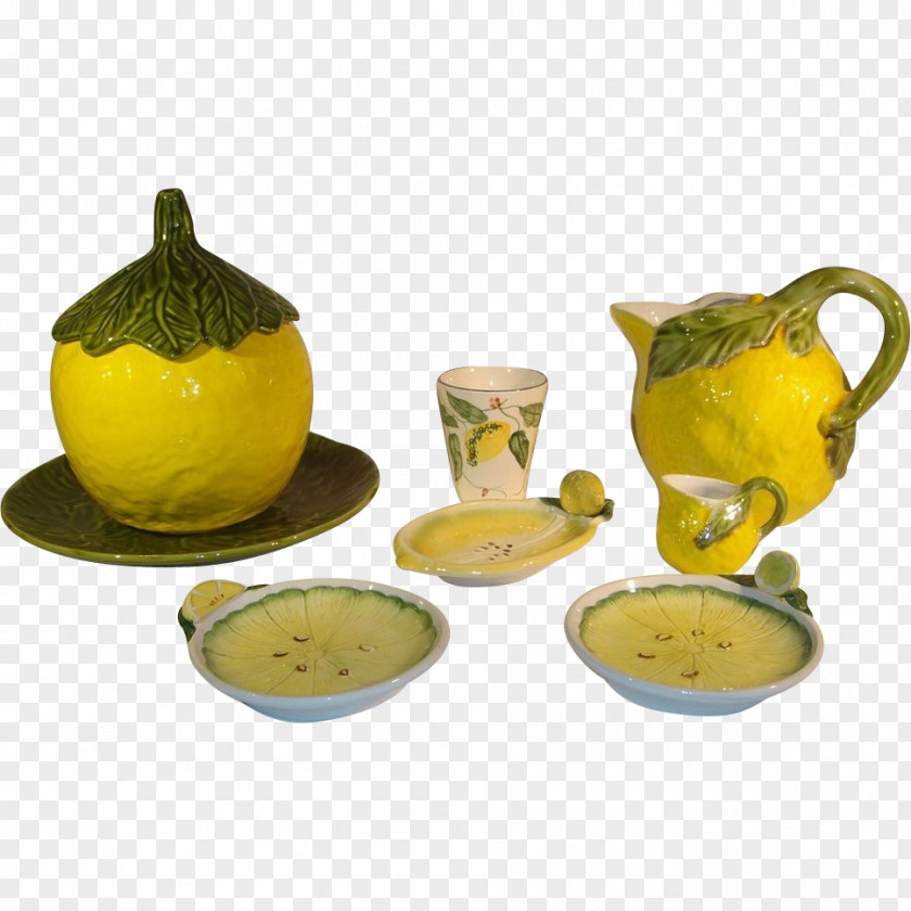 Lemon Coffee Cup Ceramic Bassano Del Grappa Maiolica Pottery PNG