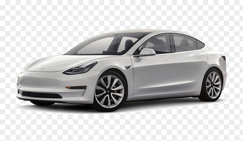Tesla Model 3 Motors Car Electric Vehicle PNG