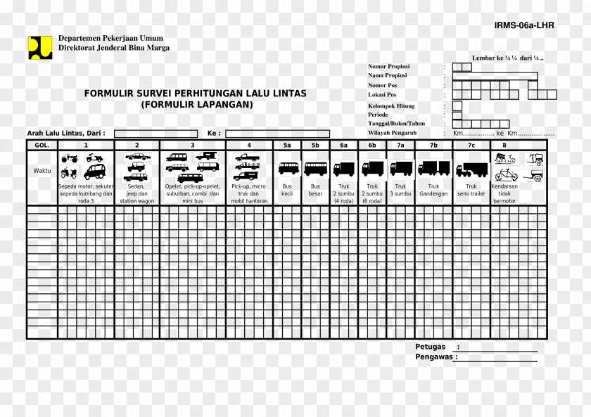 Bulan Direktorat Jenderal Bina Marga Form Document Xls Survey Methodology PNG