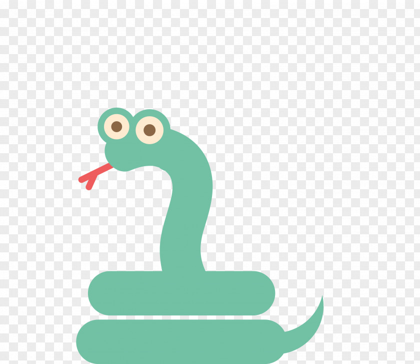 Flat Blue Cartoon Snake Duck PNG