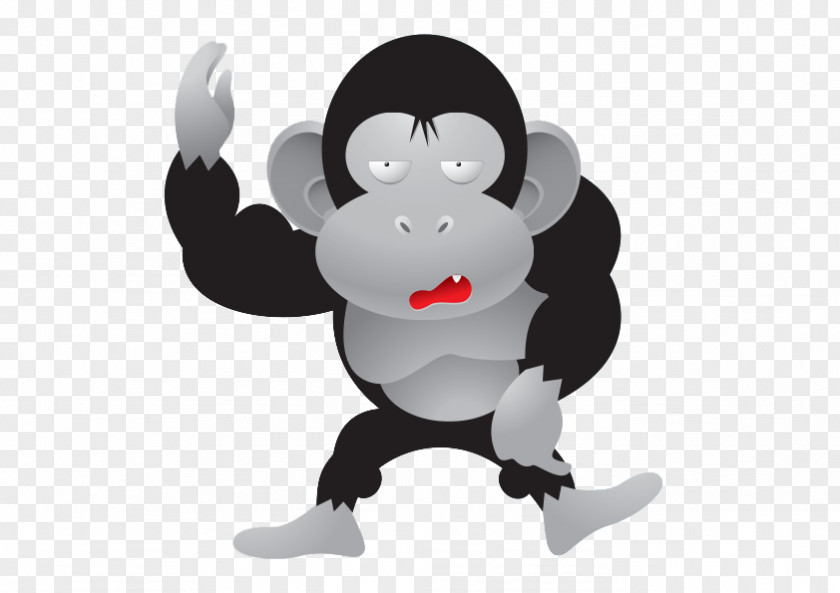 Vector Cute Gorilla Bumper Sticker Feces Decal Rectangle PNG