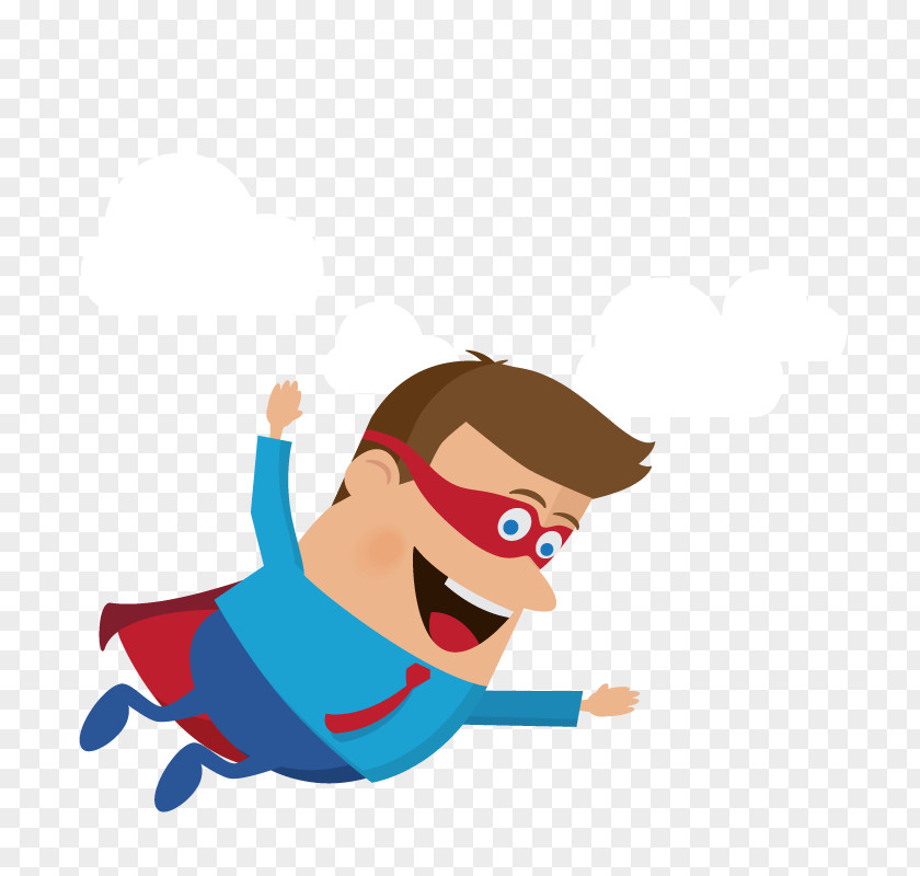 Vector Cute Little Superman Superhero PNG