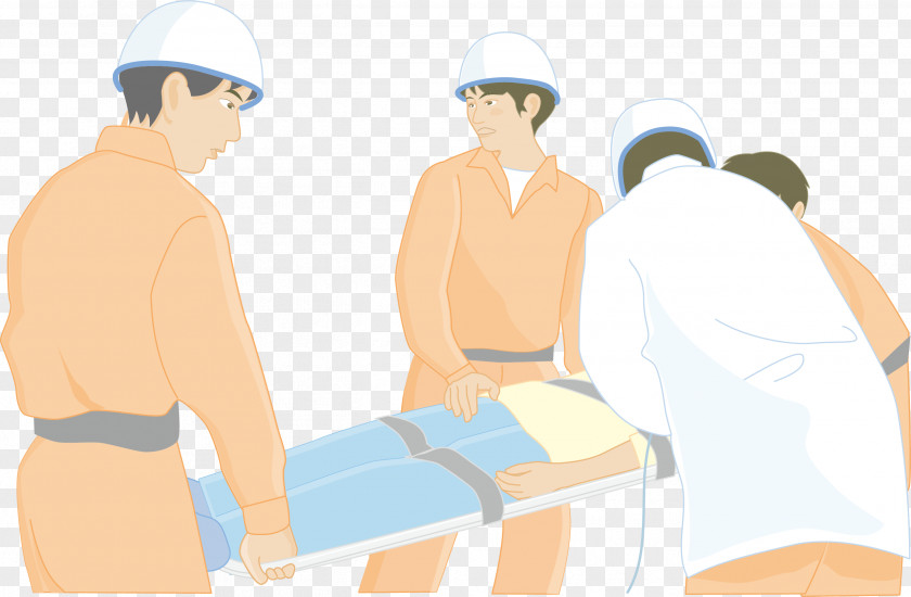 The Doctor Is Being Rescued Firefighter Illustration PNG