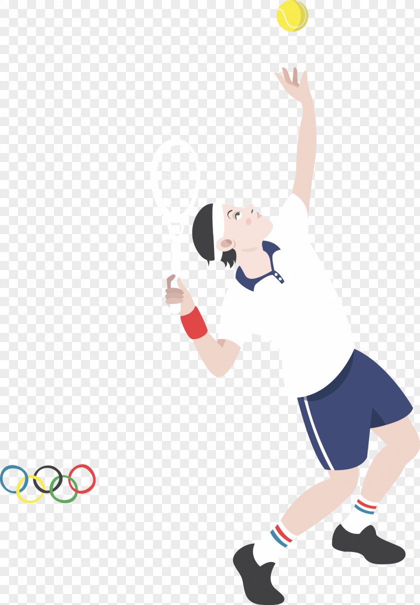 Vector Hand-painted Tennis Illustration PNG