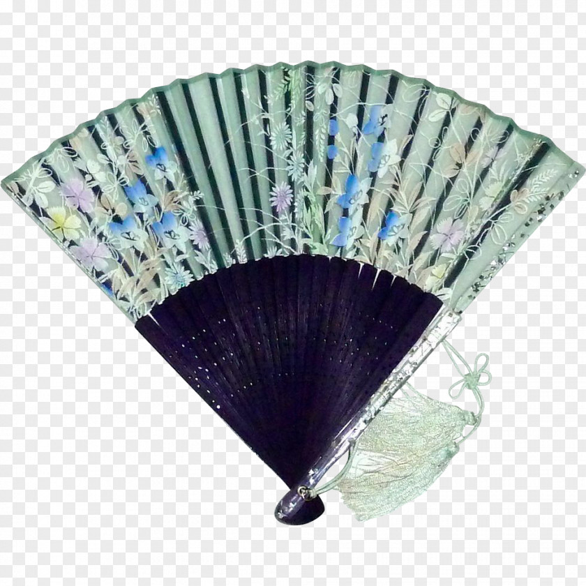 Hand-painted Picture Frame Hand Fan Silk Paper Textile PNG