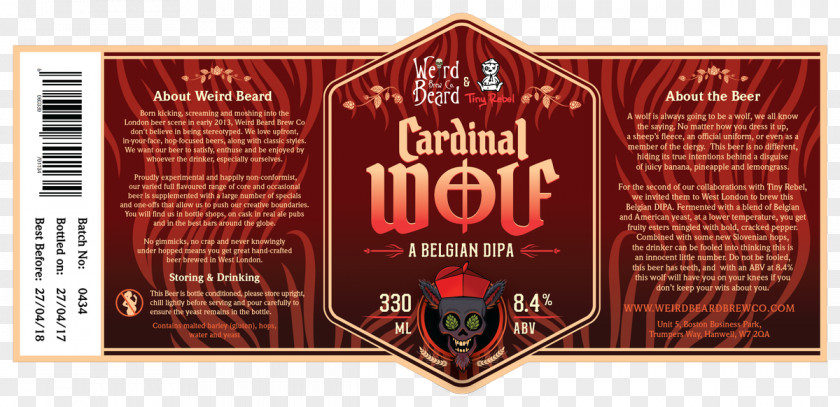 Rebel Toad Brewing Co Weird Beard / Tiny Cardinal Wolf Banner Brand Poster PNG