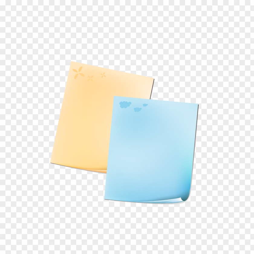 Blue Yellow Notes Stickers Angle Square PNG