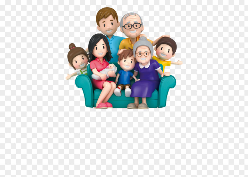 3D Cartoon Family Portrait Extended Clip Art PNG