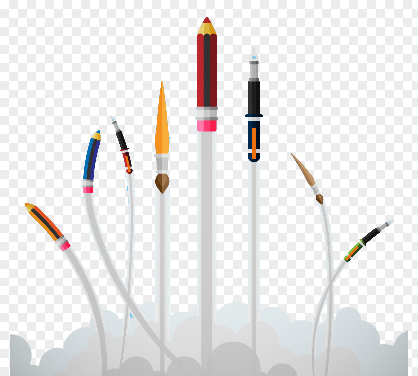 Cartoon Vacated Stationery Pen Vector Material Student National Primary School Child Wallpaper PNG