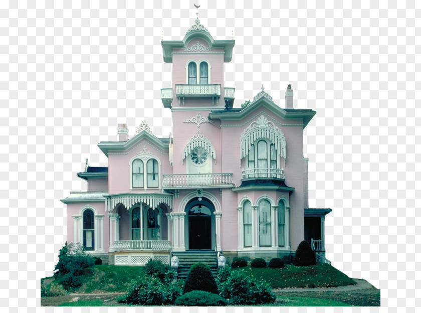 Castle United States Victorian Era House Pink PNG
