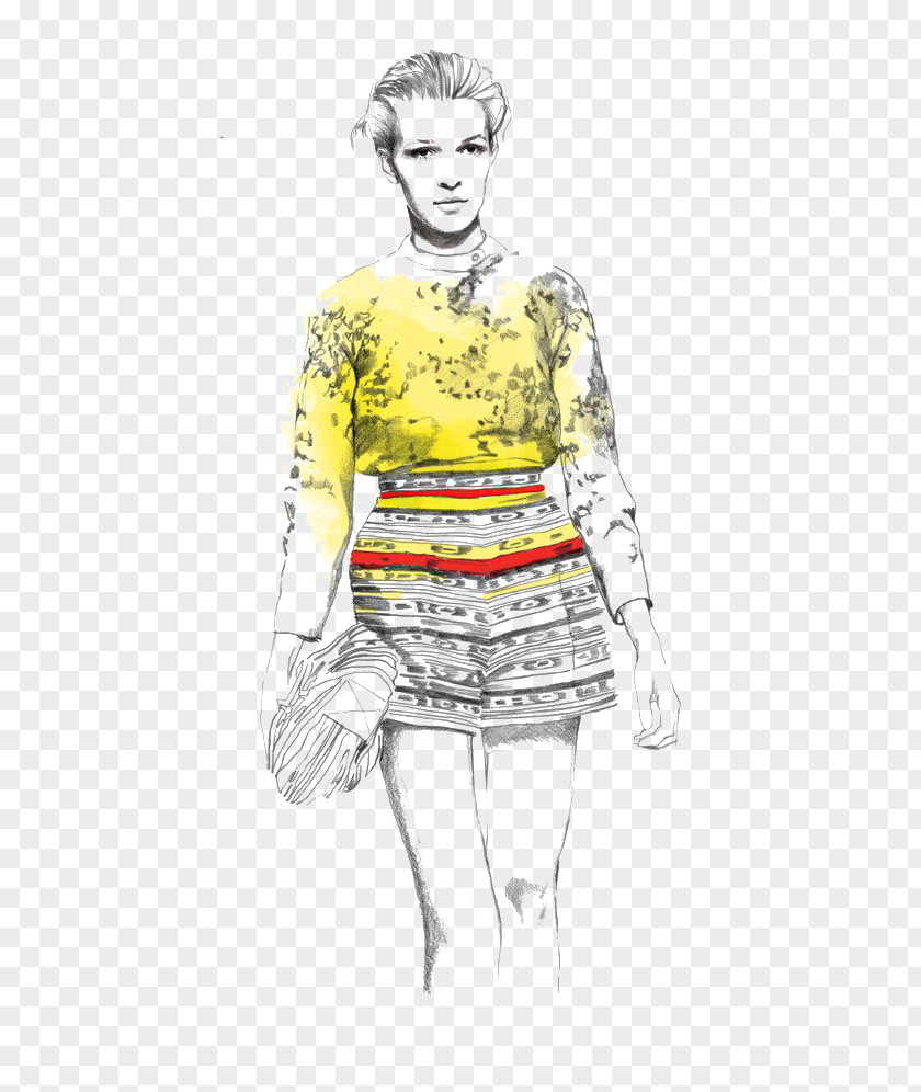 Graffiti Model Fashion Illustration Cartoon Sketch PNG