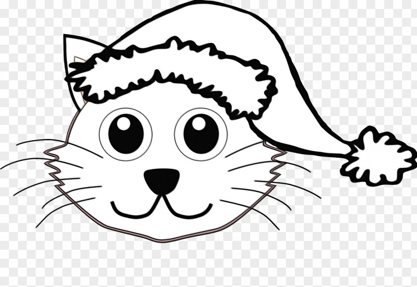 Whiskers Cartoon Face White Nose Hair Line Art PNG