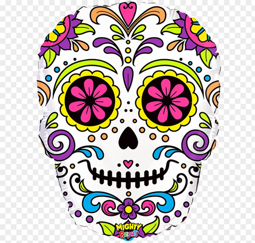 Color Skull Calavera Balloon Day Of The Dead Party Halloween PNG