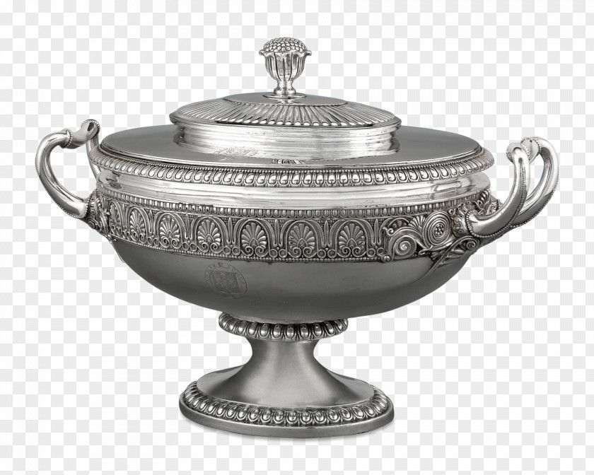 Exquisite Decoration Tureen Silver Regency Era Georgian Bowl PNG