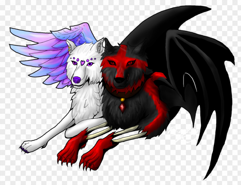 Hell Gray Wolf Heaven Red PNG