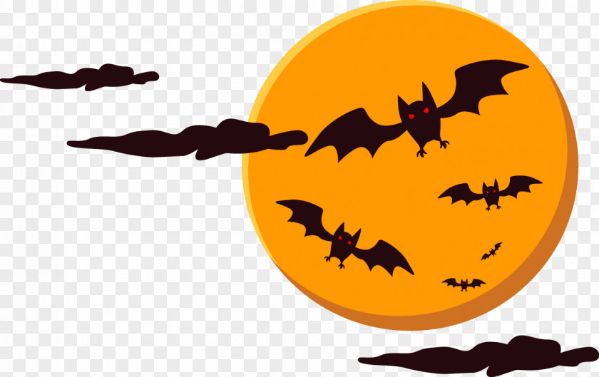 Vector Bat Moon Clip Art PNG