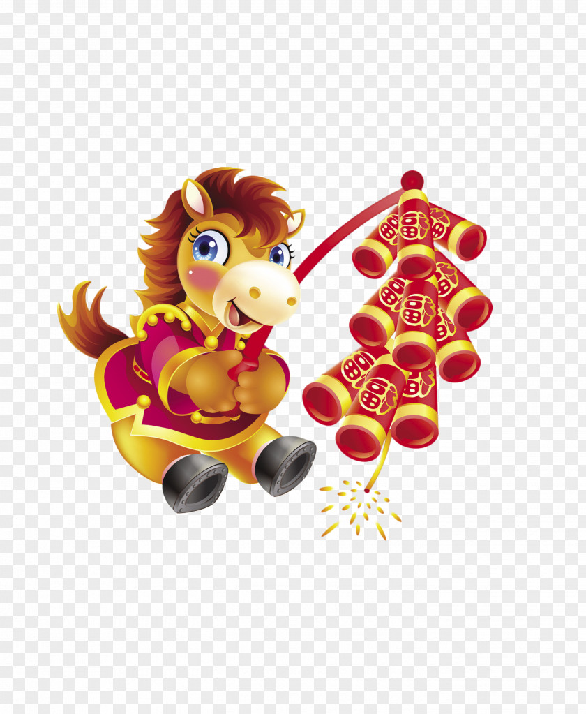 Cartoon Horse Chinese New Year Zodiac Bainian Lunar PNG