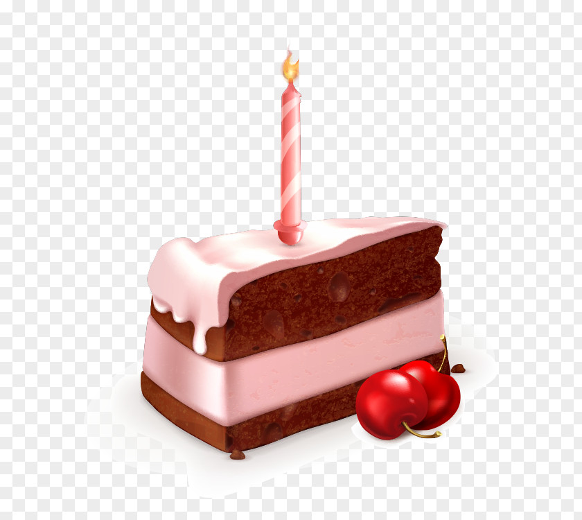 Chocolate Cake Candle Wedding Invitation Birthday Wish Greeting Card PNG