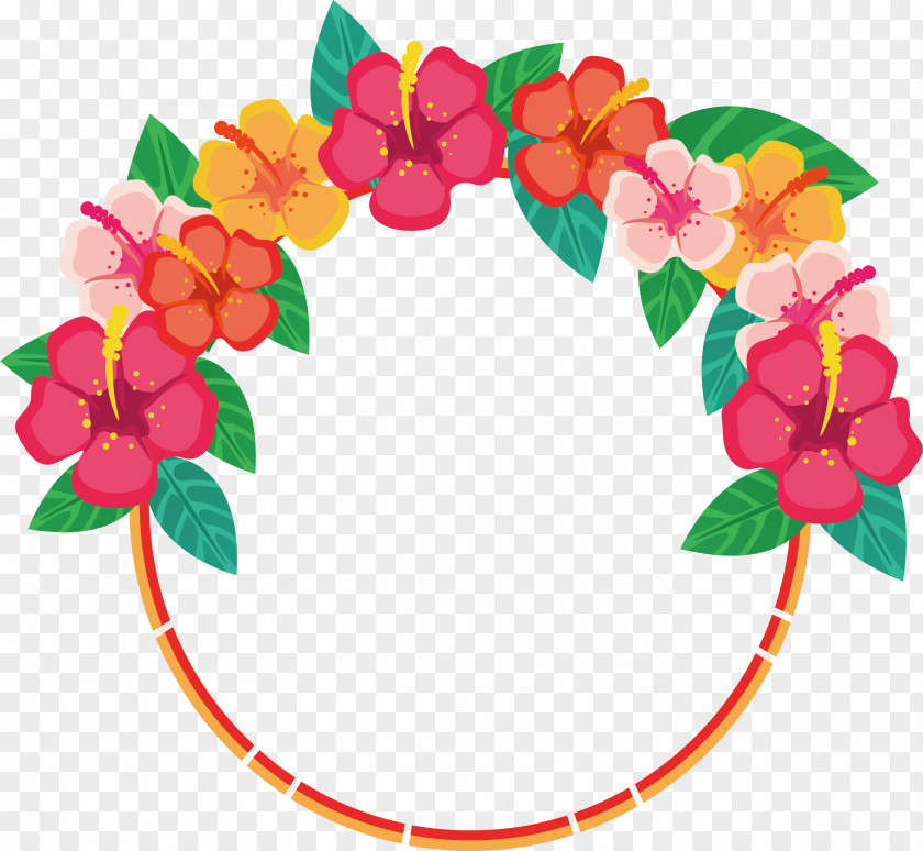 Round Colorful Flower Decorative Box Floral Design Download Clip Art PNG