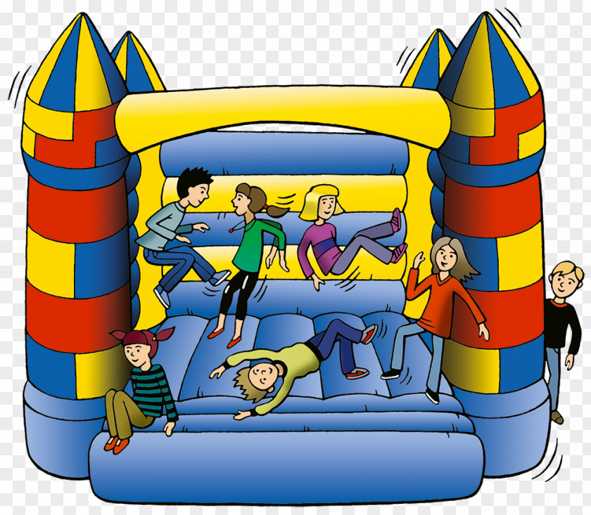 Cartoon House Inflatable Bouncers Playground Slide Water Clip Art PNG