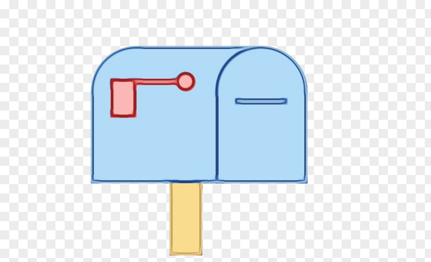 Rectangle Mailbox Line Cartoon PNG