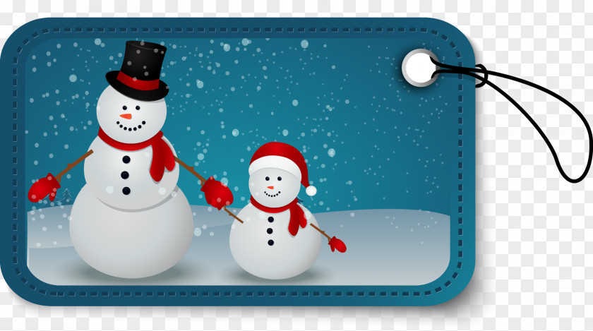 Snowman Tag Reindeer Christmas Illustration PNG