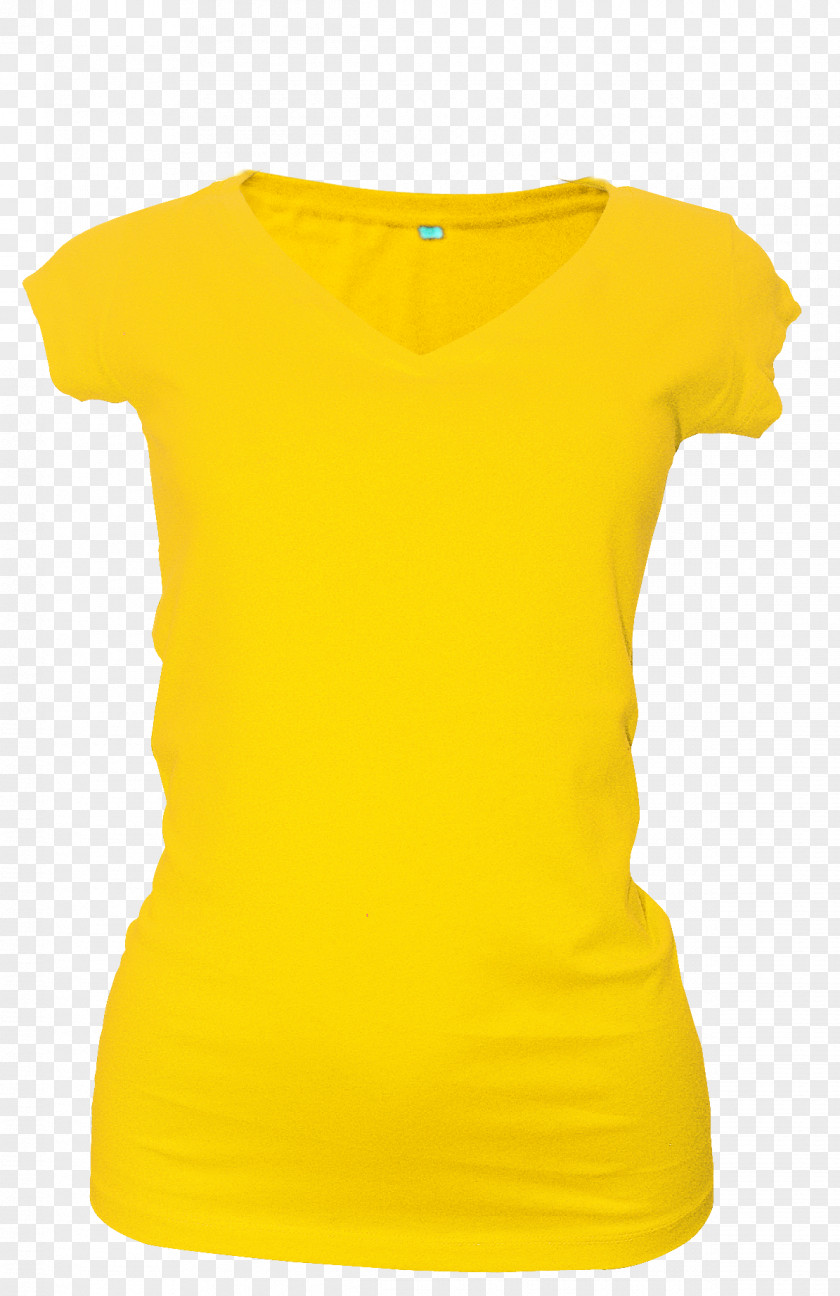 T-shirt Yellow Sweater Clothing Collar PNG